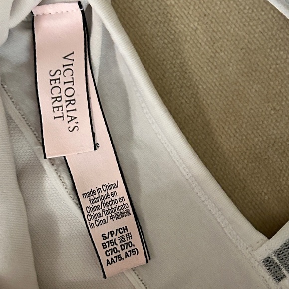 Victoria's Secret White Bralette with Logo Straps, Size S - Picture 3 of 4